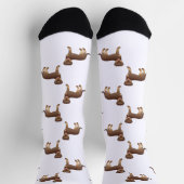 Chaussette Rouge Et Tan Rottweiler Motif De Dessin Cartograph (Haut)