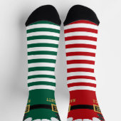 Chaussette Rouge et Vert Elf Naughty et Nice Chaussettes de N (Haut)