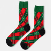 Chaussette Rouge et vert Festive Vacances Plaid (Gauche)