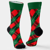 Chaussette Rouge et vert Festive Vacances Plaid (Angulaire)