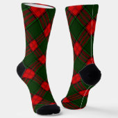 Chaussette Rouge Et Vert Plaid (Angulaire)