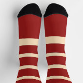 Chaussette Rouge foncé + rayures crème (Haut)