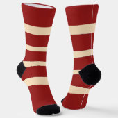 Chaussette Rouge foncé + rayures crème (Angulaire)