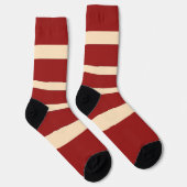 Chaussette Rouge foncé + rayures crème (Droite)