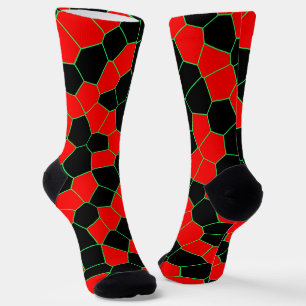 Chaussette Rouge noir vert