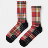 Chaussette Rouge rustique À damiers Plaid Élégant (Gauche)