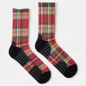 Chaussette Rouge rustique À damiers Plaid Élégant (Droite)