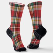 Chaussette Rouge rustique À damiers Plaid Élégant (Angulaire)