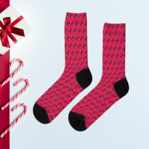 Chaussette Rouge Varié Poinsettia Motif Holiday