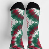 Chaussette Rouge & vert | Nom personnalisé (Haut)