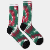 Chaussette Rouge & vert | Nom personnalisé (Droite)