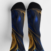 Chaussette Royal Blue Gold Abstrait Swirl (Haut)