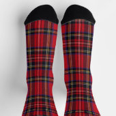 Chaussette Royal Stewart tartan rouge noir plaid (Haut)