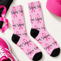 Ruban rose de script Survivante du cancer du sein