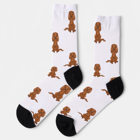 Chaussette Ruby Cavalier King Charles Spaniel Chien Motif (Gauche)