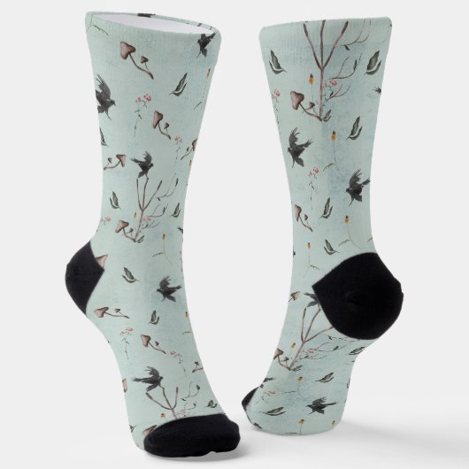 Chaussette Rune Algiz faite de branches et de corbeau (Angulaire)