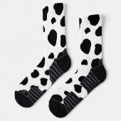Chaussette Russe noir et blanc Holstein Motif de vache (Gauche)