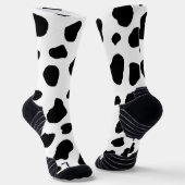 Chaussette Russe noir et blanc Holstein Motif de vache (Angulaire)