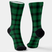Chaussette Russe plaid noir vert tartan pays motif (Angulaire)