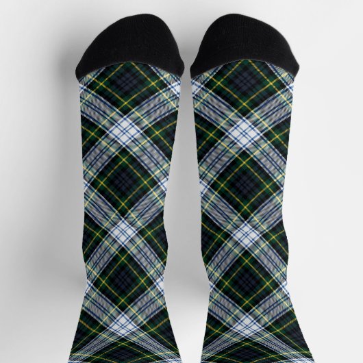 Chaussette Rustic Plaid Gordon Tartan Green White Pattern (Haut)