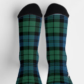 Chaussette Rustic Plaid Green Blue Antler Campbell Tartan (Haut)