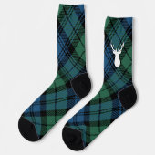 Chaussette Rustic Plaid Green Deer Antler Campbell Tartan (Gauche)