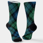 Chaussette Rustic Plaid Green Deer Antler Campbell Tartan (Angulaire)