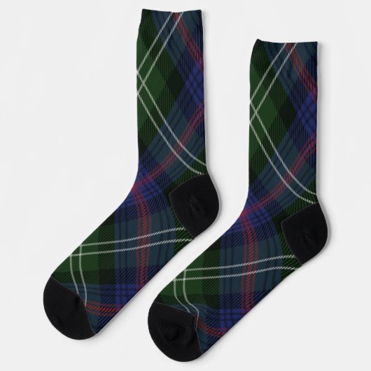 Chaussette Rustic Plaid Purple Checkered Sutherland Tartan (Gauche)