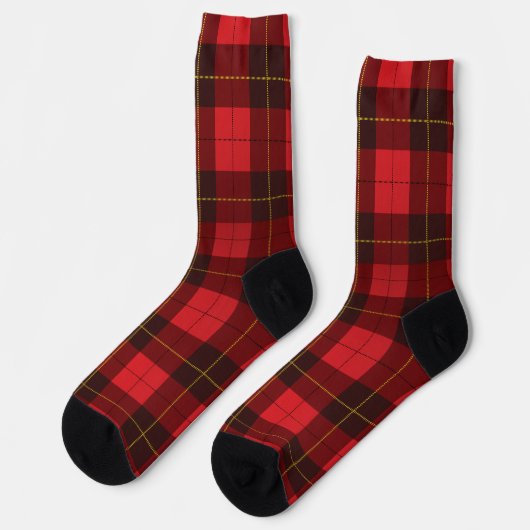 Chaussette Rustic Plaid Red Checkered Tartan (Gauche)