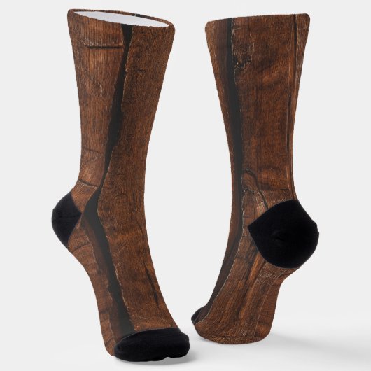 Chaussette Rustique brun foncé vieux bois cool élégant (Angulaire)