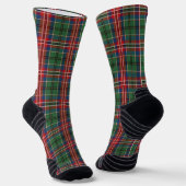Chaussette Rustique Plaid vert et rouge À damiers Tartan (Angulaire)