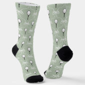 Chaussette Sage Blanc Préparé Motif Golf Monogramme (Angulaire)