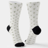 Chaussette Sage Green Heart Pattern Socks (Angulaire)