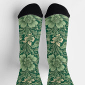 Chaussette Sage Vert Vintage motif floral (Haut)