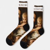 Chaussette Saint Joseph avec le Christ Enfant catholique (Gauche)