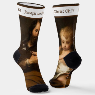 Chaussette Saint Joseph avec le Christ Enfant catholique