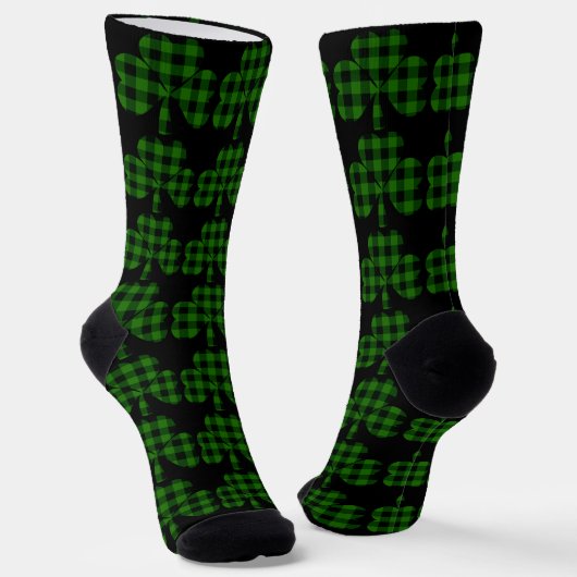 Chaussette Saint Patrick’s day green noir plaidvshamrocks (Angulaire)