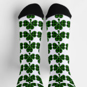 Chaussette Saint Patrick’s jour vert noir plaid shamrock (Haut)