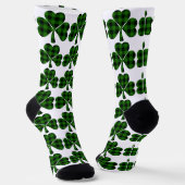 Chaussette Saint Patrick’s jour vert noir plaid shamrock (Angulaire)