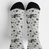 Chaussette Saint Patrick's Day Grey & Green Skulls & Rose (Haut)