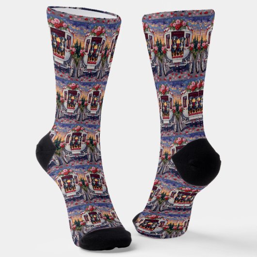 Chaussette Saint-Valentin Chien Heeler Bleu (Angulaire)