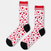Chaussette Saint Valentin Coeurs rouges Coeurs aléatoires Mot (Gauche)