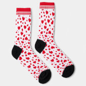 Chaussette Saint Valentin Coeurs rouges Coeurs aléatoires Mot (Droite)