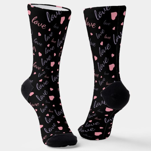 Chaussette Saint-Valentin En Typographie Amour (Angulaire)