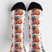 Chaussette Saint-Valentin Rétro, Cœurs de Fille et de Garçon (Haut)