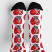 Chaussette Saint-Valentin rétro, garçon pêcheur de cœurs vint (Haut)