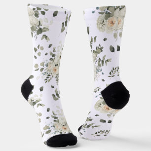 Chaussette Salles Mariage blanc  Floral Motif Bouquet