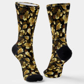 Chaussette Sans couture avec des branches de chêne doré sur f (Angulaire)