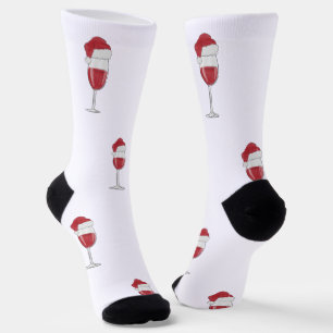 Chaussette Santa Hat Vin Verre Vacances Stocker Cadeau Stuffe