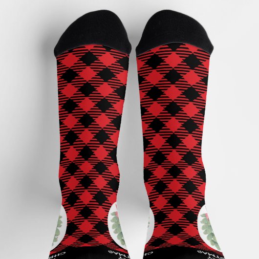 Chaussette Sapin de Noël Motif à carreaux (Haut)